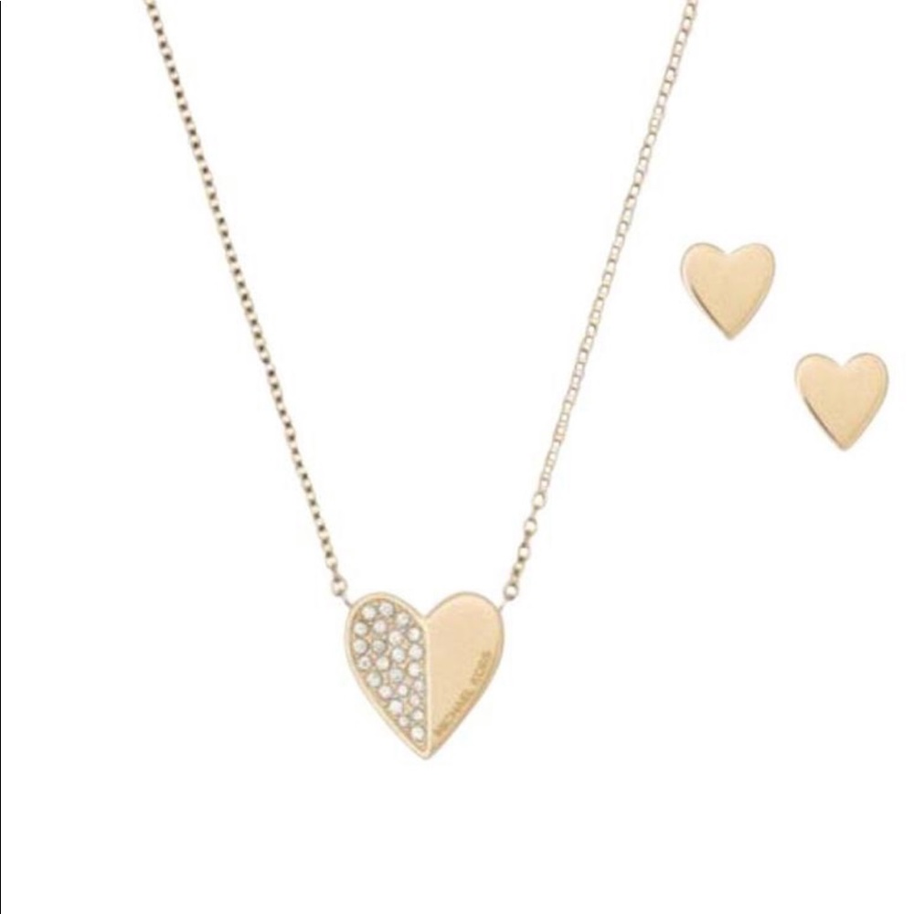 Michael Kors Necklace & Earring Heart Set